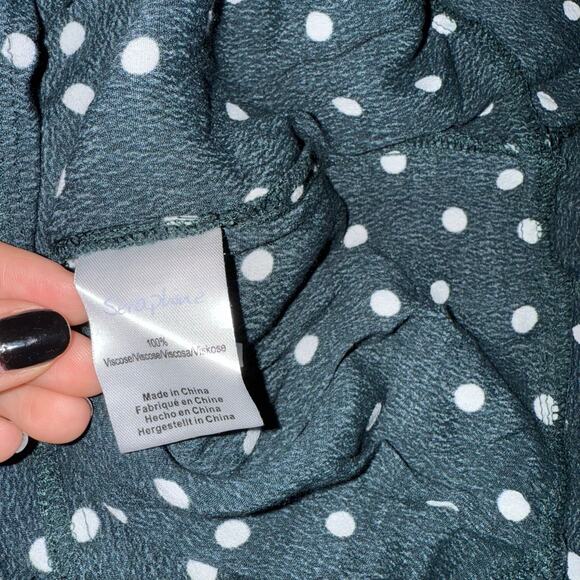 Seraphine Polka Dot Tiered Maternity & Nursing Midi Dress Green Size US 4 UK 8 - Picture 9 of 9